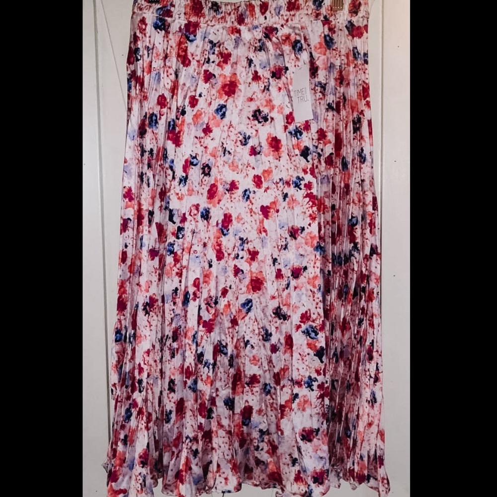 Time and True Pleated Midi Skirt